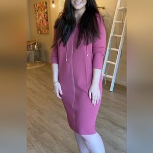 Modshop Hooded sweater dress mauve XL but runs small